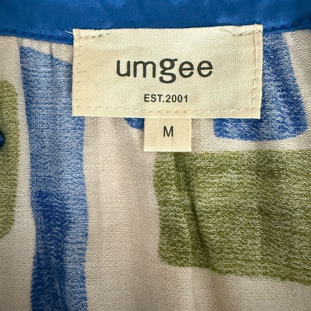 UMGEE BOHO GEOMETRIC PRINT SLEEVELESS
TIERED MINI DRESS GREEN BLUE SIZE M - Picture 10 of 12